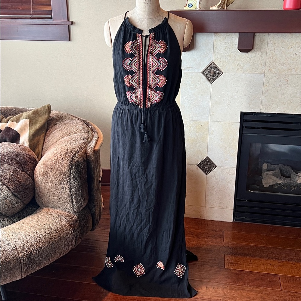 Madewell halter embroidered dress NWT